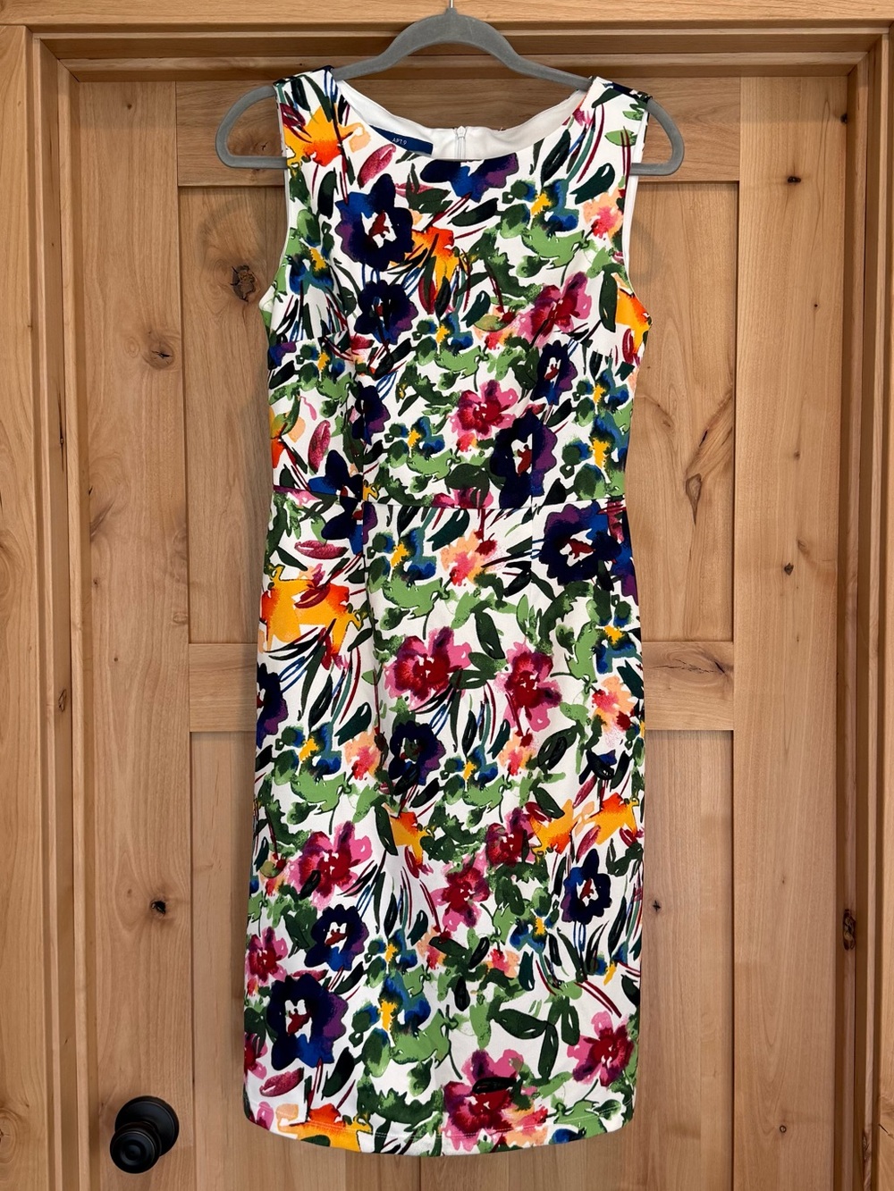 Apt. 9 White Floral Sheath Dress with Multicolor Print
